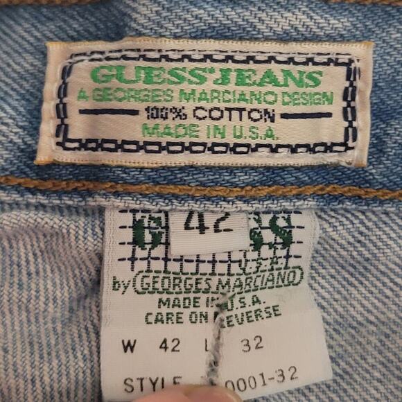 Vintage 90s Guess Jeans High Rise Faded Distressed Straight Leg Jeans - Picture 4 of 11